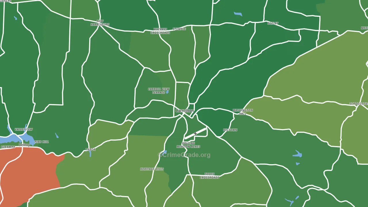 44615, OH Map of Vehicle Theft Rates