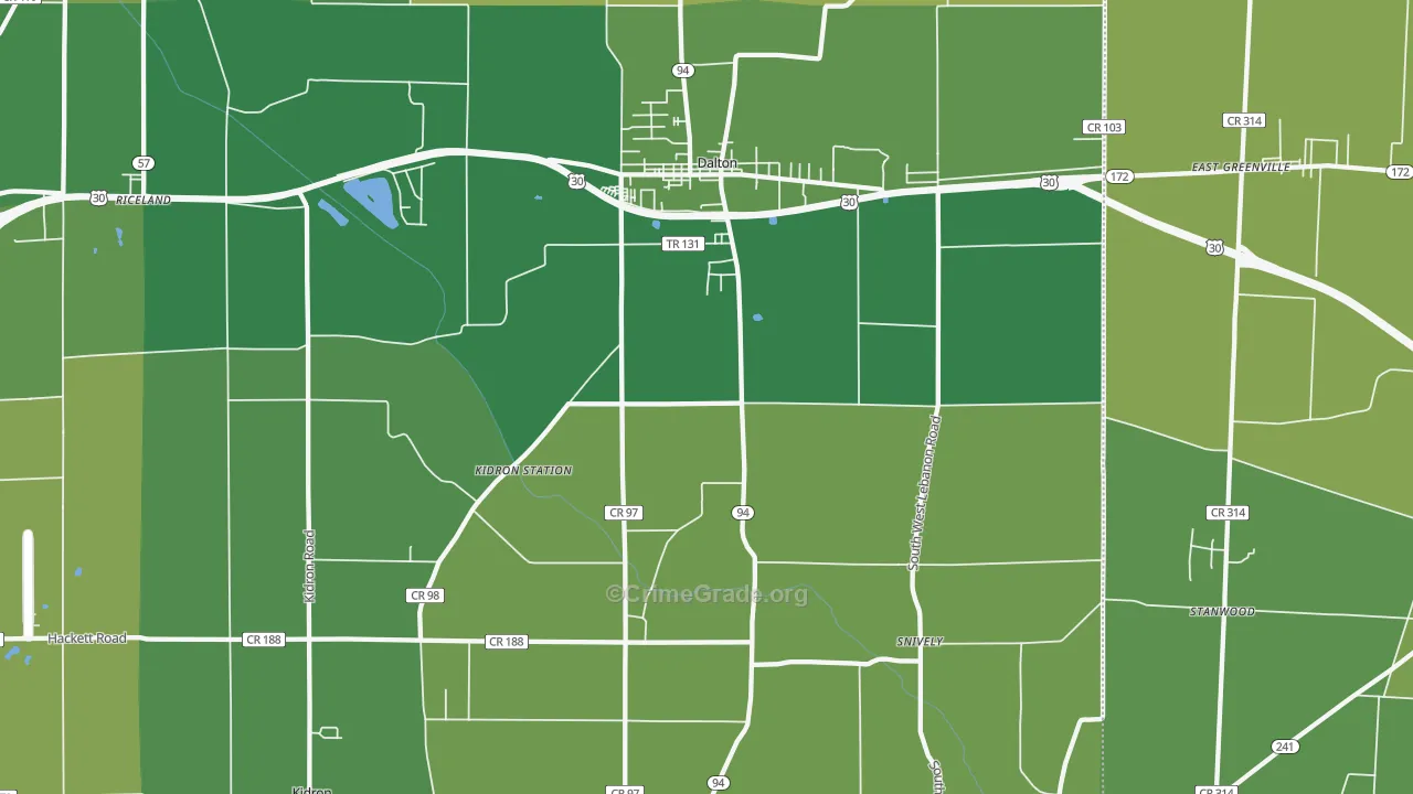 44618, OH Map of Vehicle Theft Rates