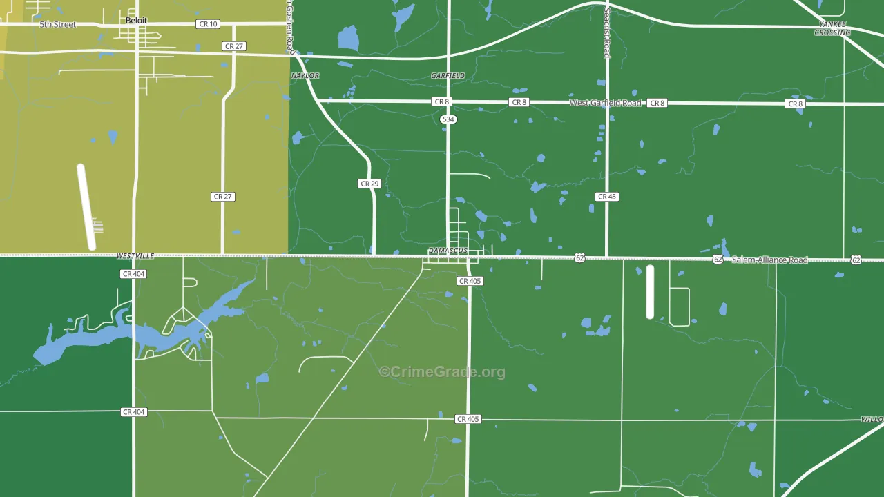 44619, OH Map of Vehicle Theft Rates