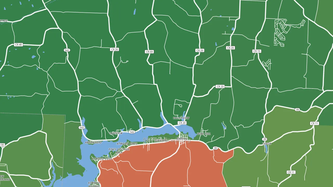 44620, OH Map of Vehicle Theft Rates
