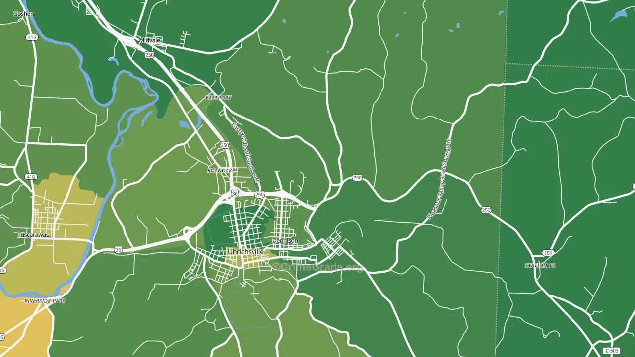 44621, OH Map of Vehicle Theft Rates