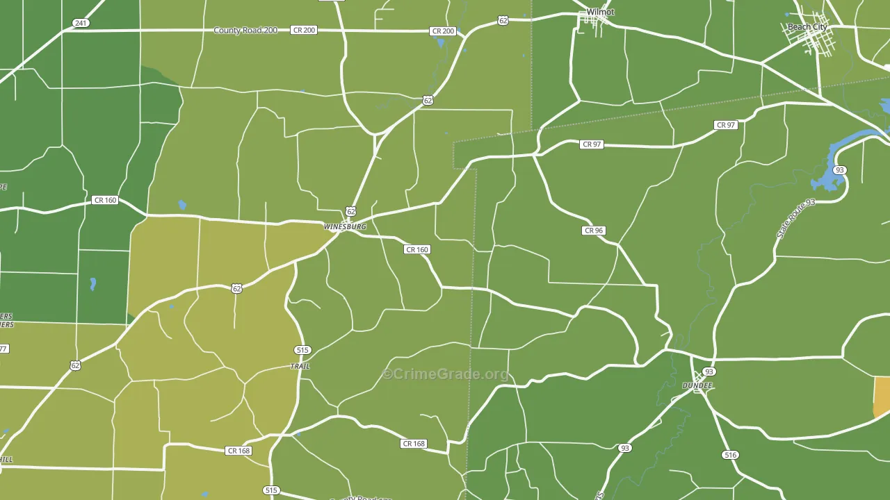 44624, OH Map of Vehicle Theft Rates