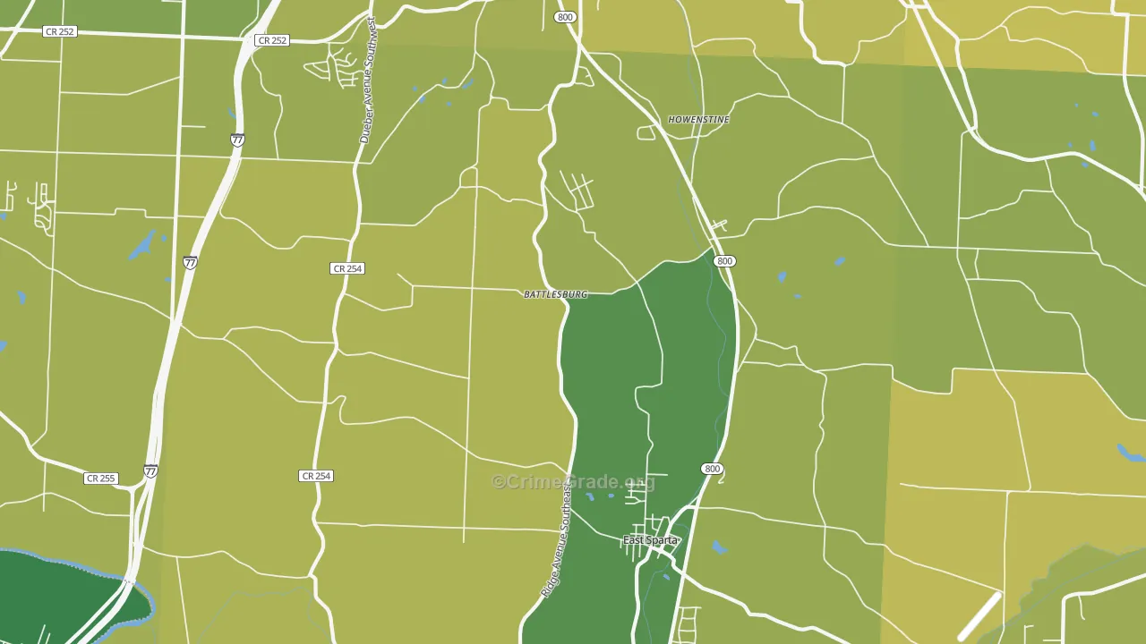 44626, OH Map of Vehicle Theft Rates