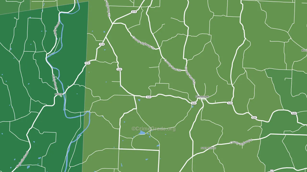 44628, OH Map of Vehicle Theft Rates