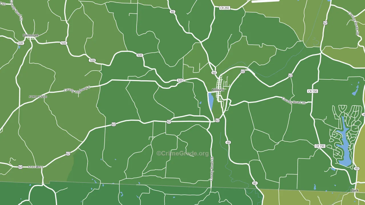 44637, OH Map of Vehicle Theft Rates