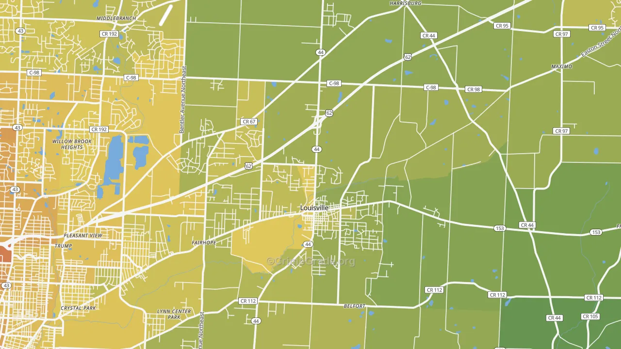 44641, OH Map of Vehicle Theft Rates