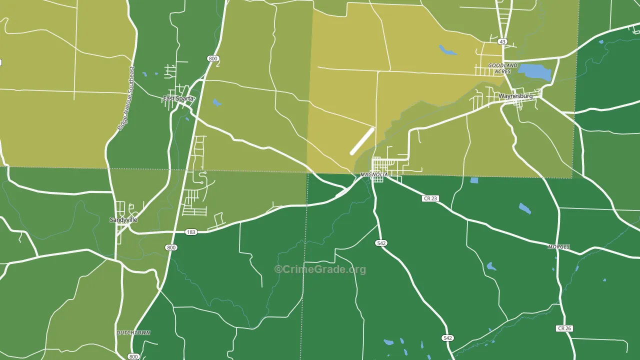 44643, OH Map of Vehicle Theft Rates
