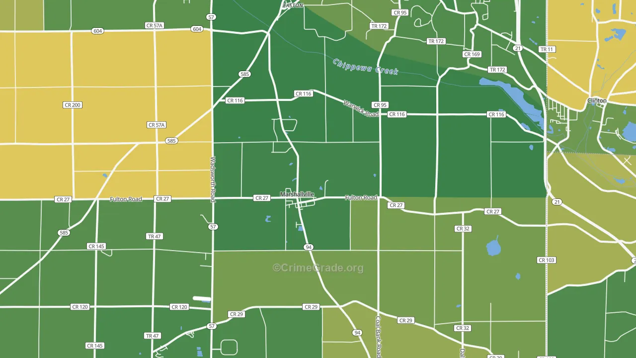 44645, OH Map of Vehicle Theft Rates