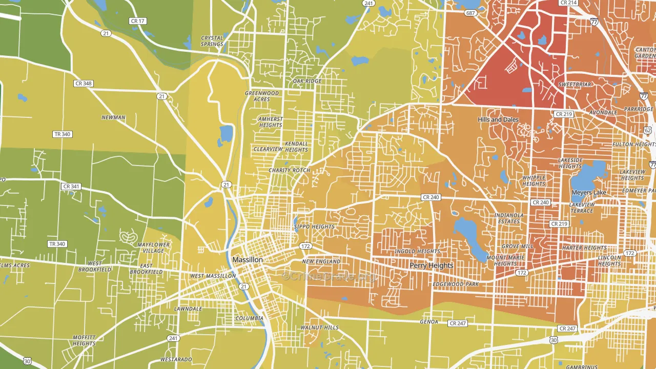 44646, OH Map of Vehicle Theft Rates