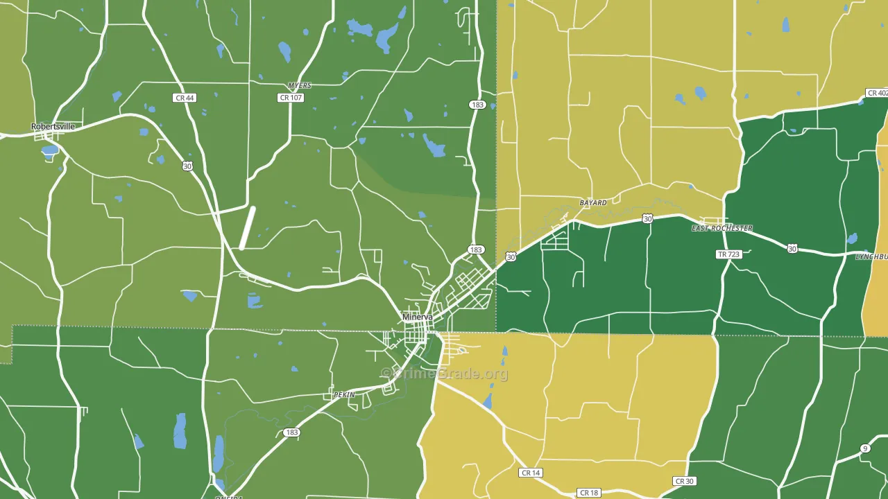 44657, OH Map of Vehicle Theft Rates