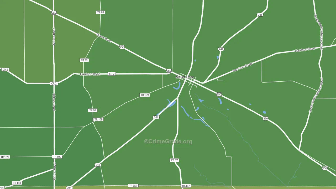 44659, OH Map of Vehicle Theft Rates