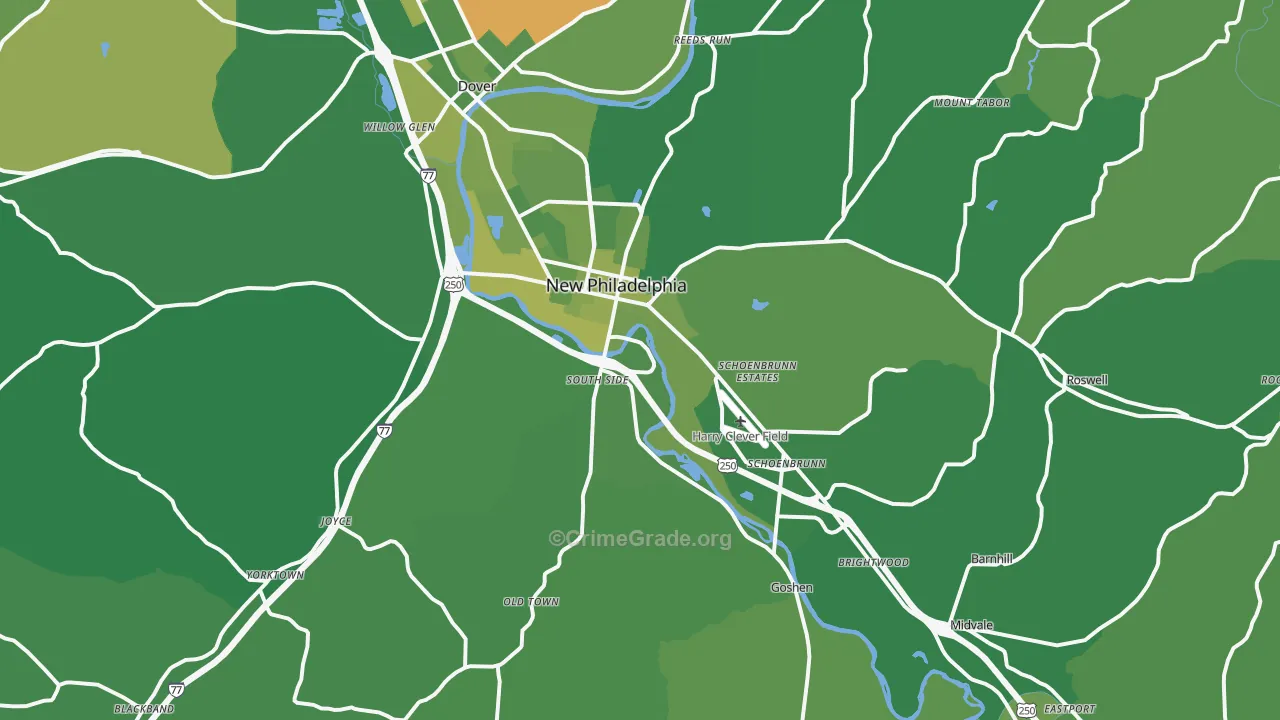 44663, OH Map of Vehicle Theft Rates