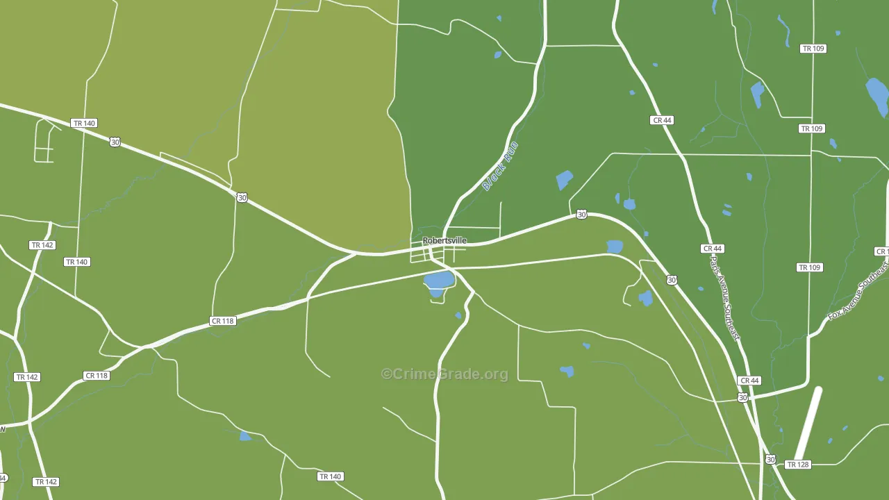 44670, OH Map of Vehicle Theft Rates