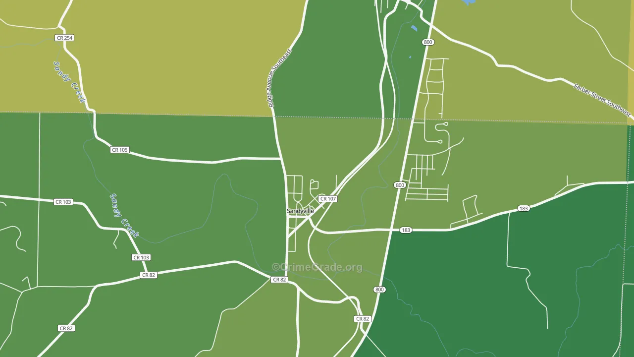 44671, OH Map of Vehicle Theft Rates