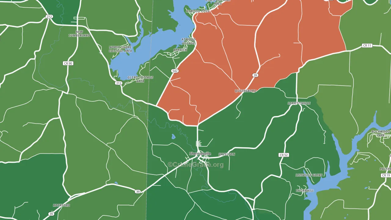 44675, OH Map of Vehicle Theft Rates
