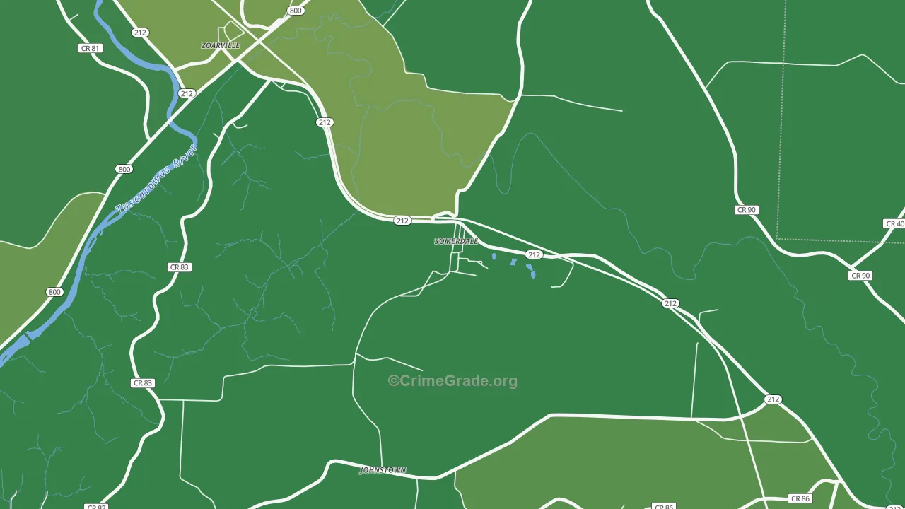 44678, OH Map of Vehicle Theft Rates