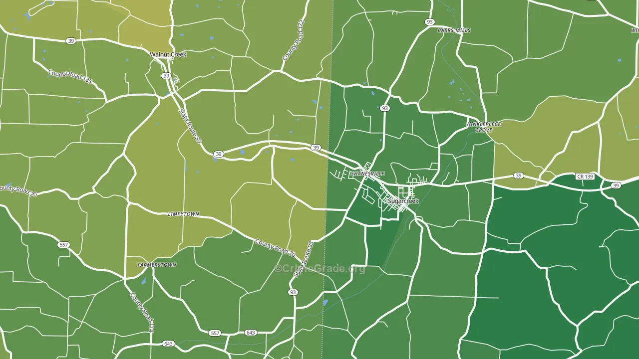 44681, OH Map of Vehicle Theft Rates