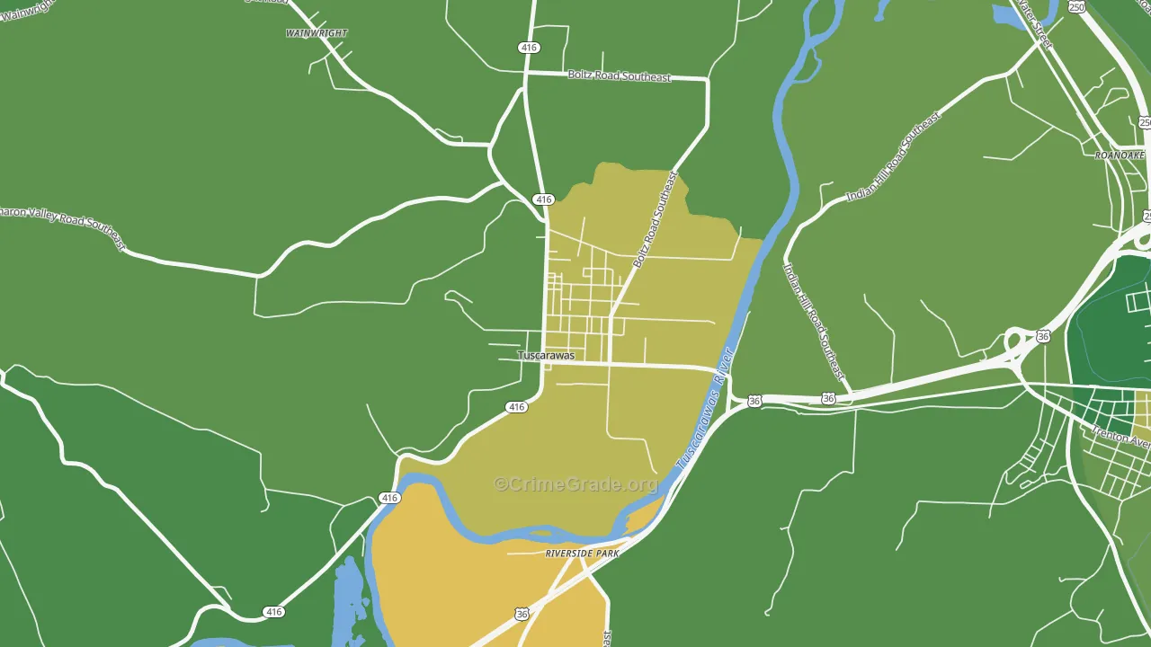 44682, OH Map of Vehicle Theft Rates