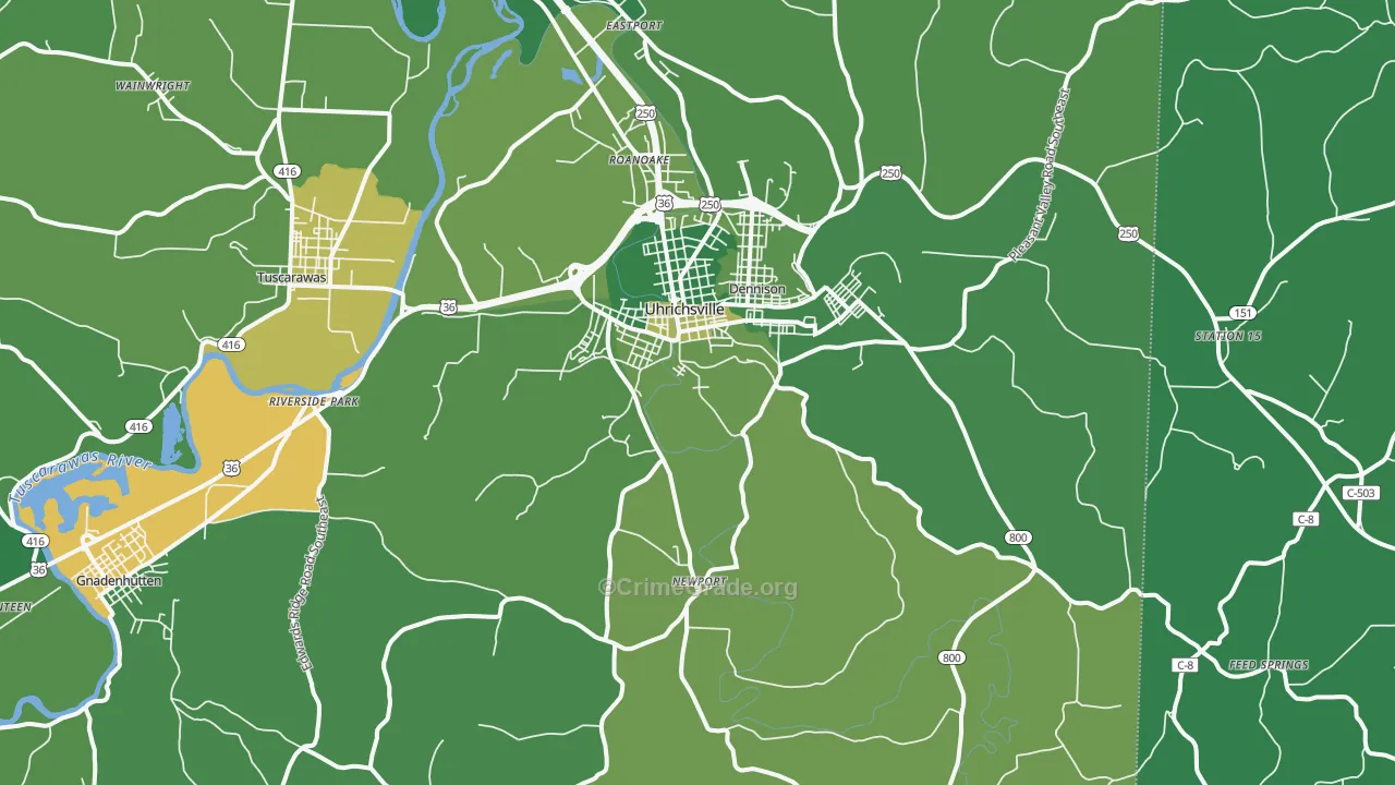 44683, OH Map of Vehicle Theft Rates