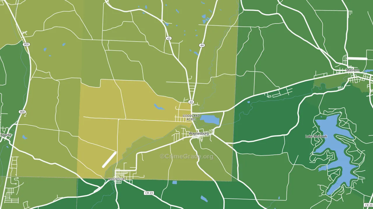 44688, OH Map of Vehicle Theft Rates