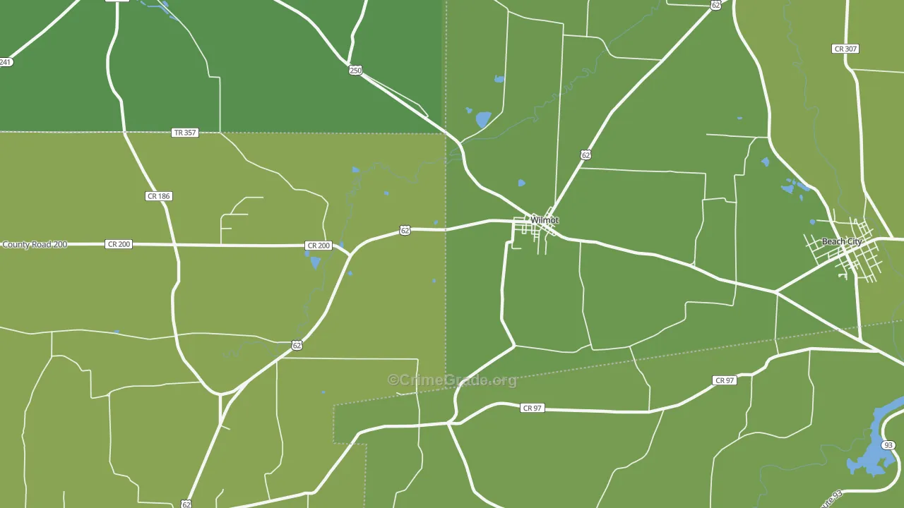 44689, OH Map of Vehicle Theft Rates