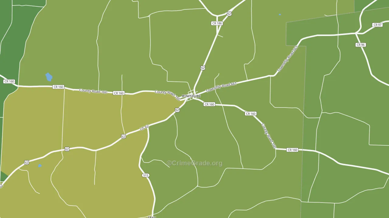 44690, OH Map of Vehicle Theft Rates