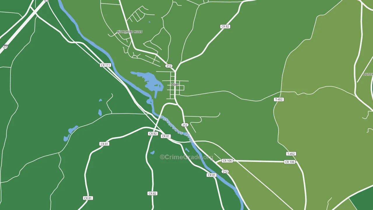 44697, OH Map of Vehicle Theft Rates