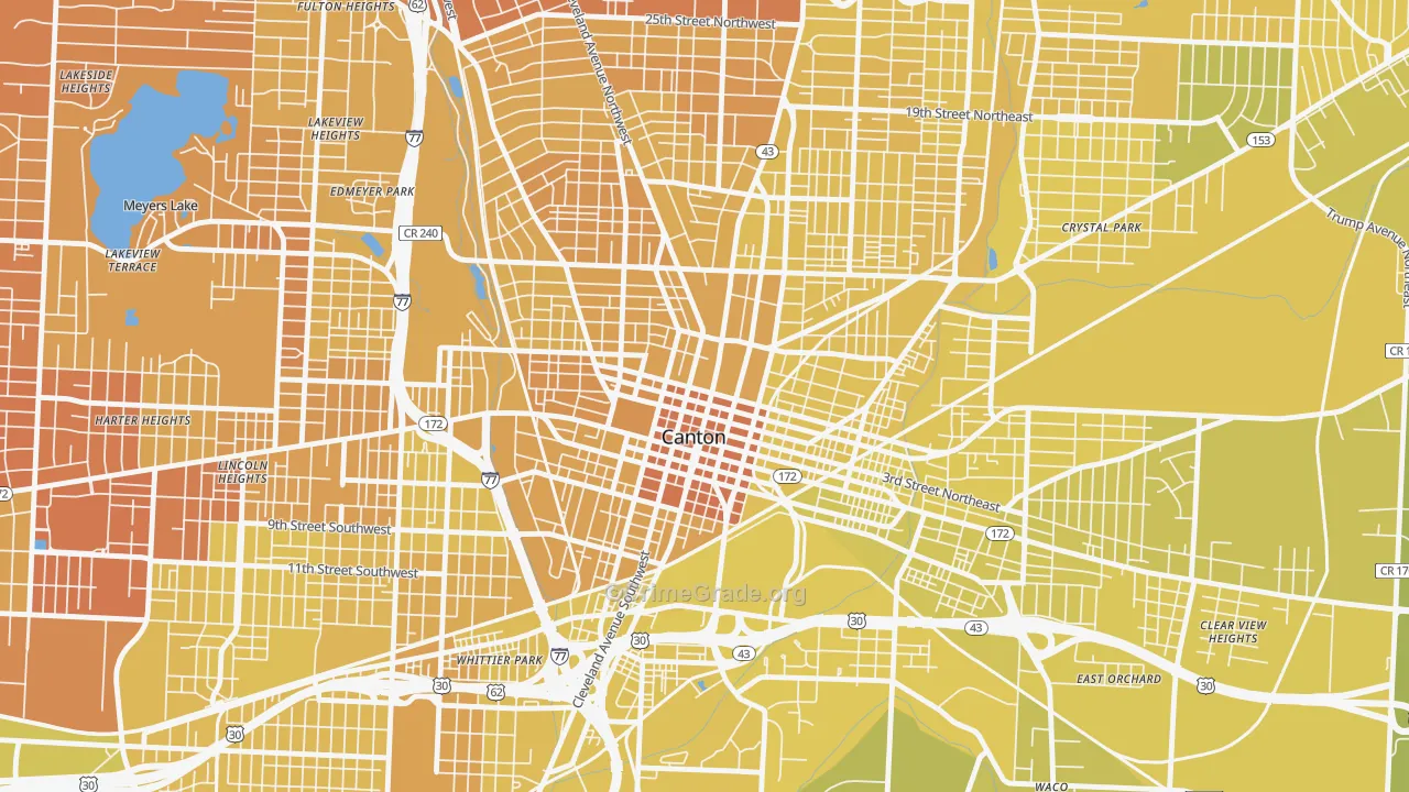 44702, OH Map of Vehicle Theft Rates