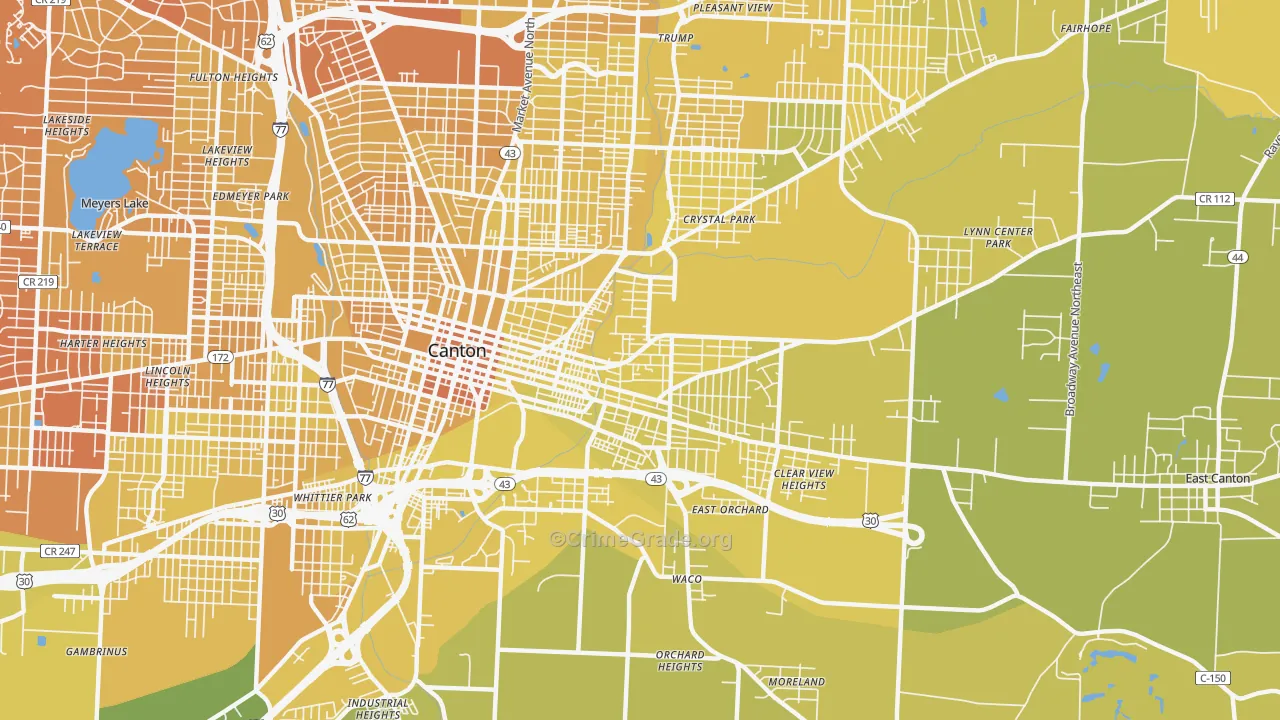 44704, OH Map of Vehicle Theft Rates