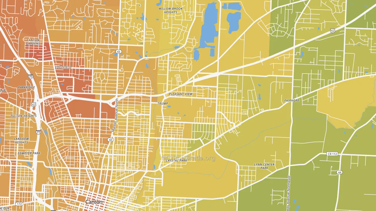 44705, OH Map of Vehicle Theft Rates