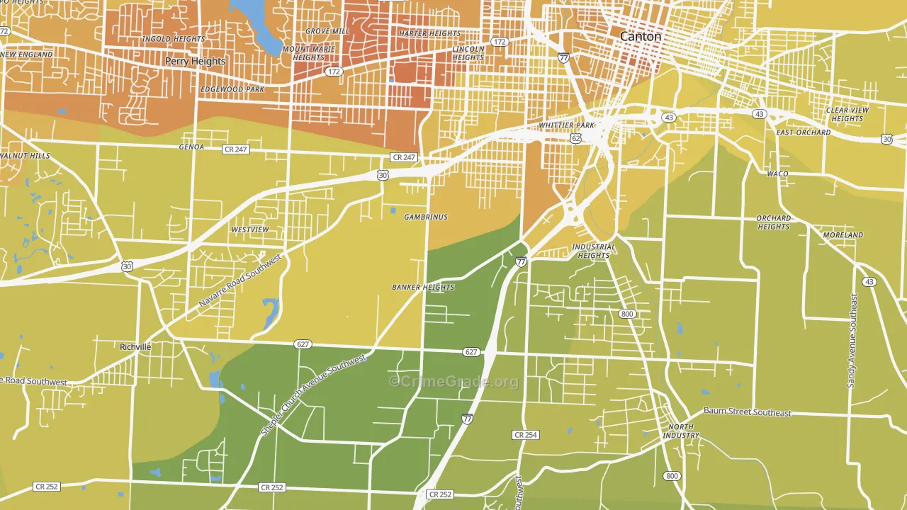 44706, OH Map of Vehicle Theft Rates