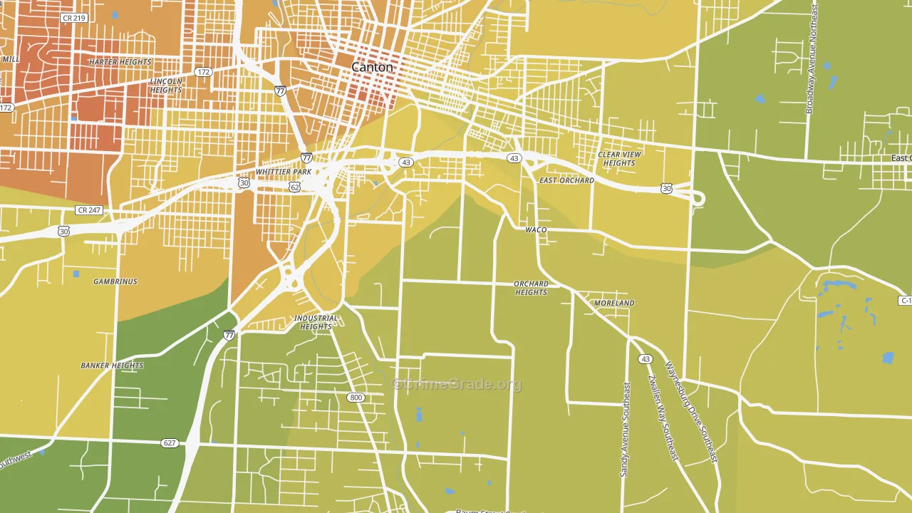 44707, OH Map of Vehicle Theft Rates