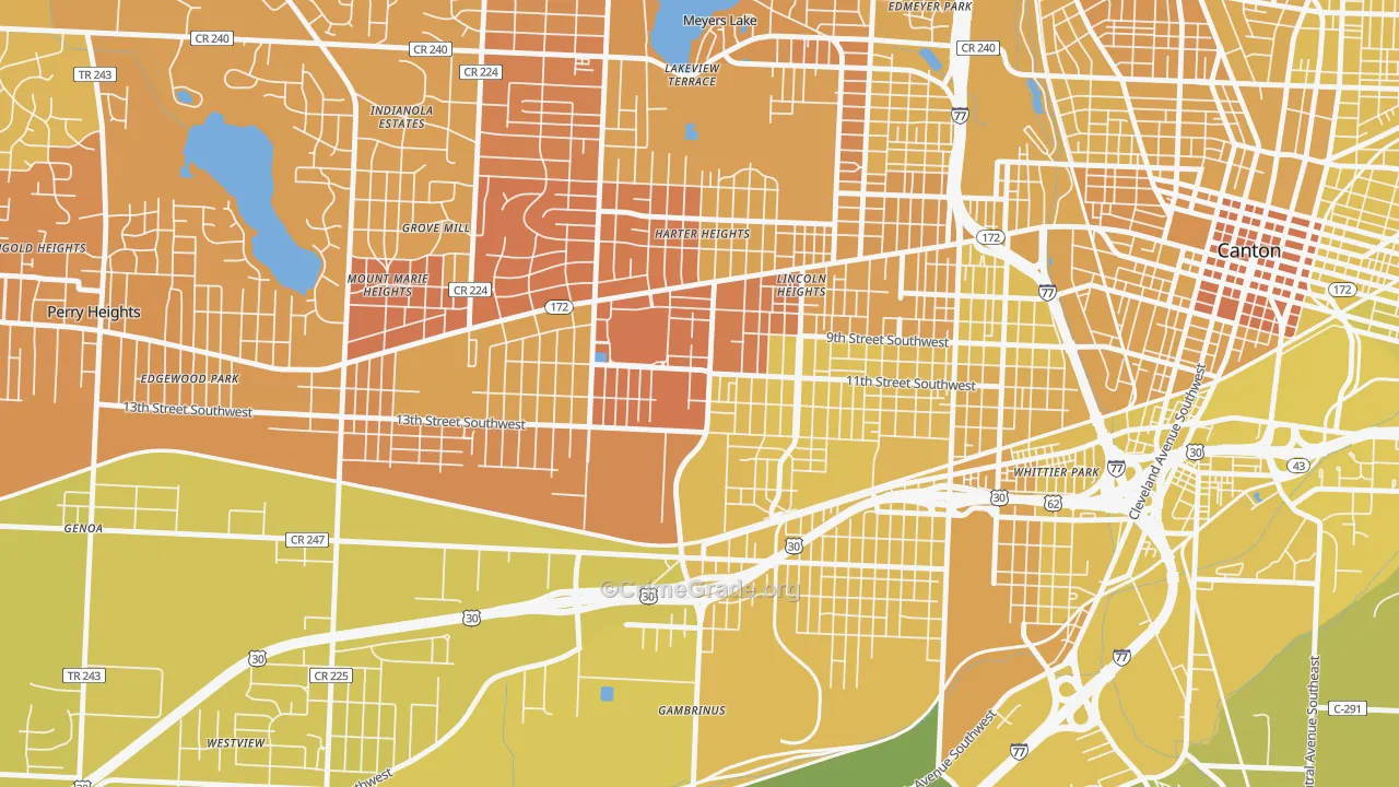 44710, OH Map of Vehicle Theft Rates