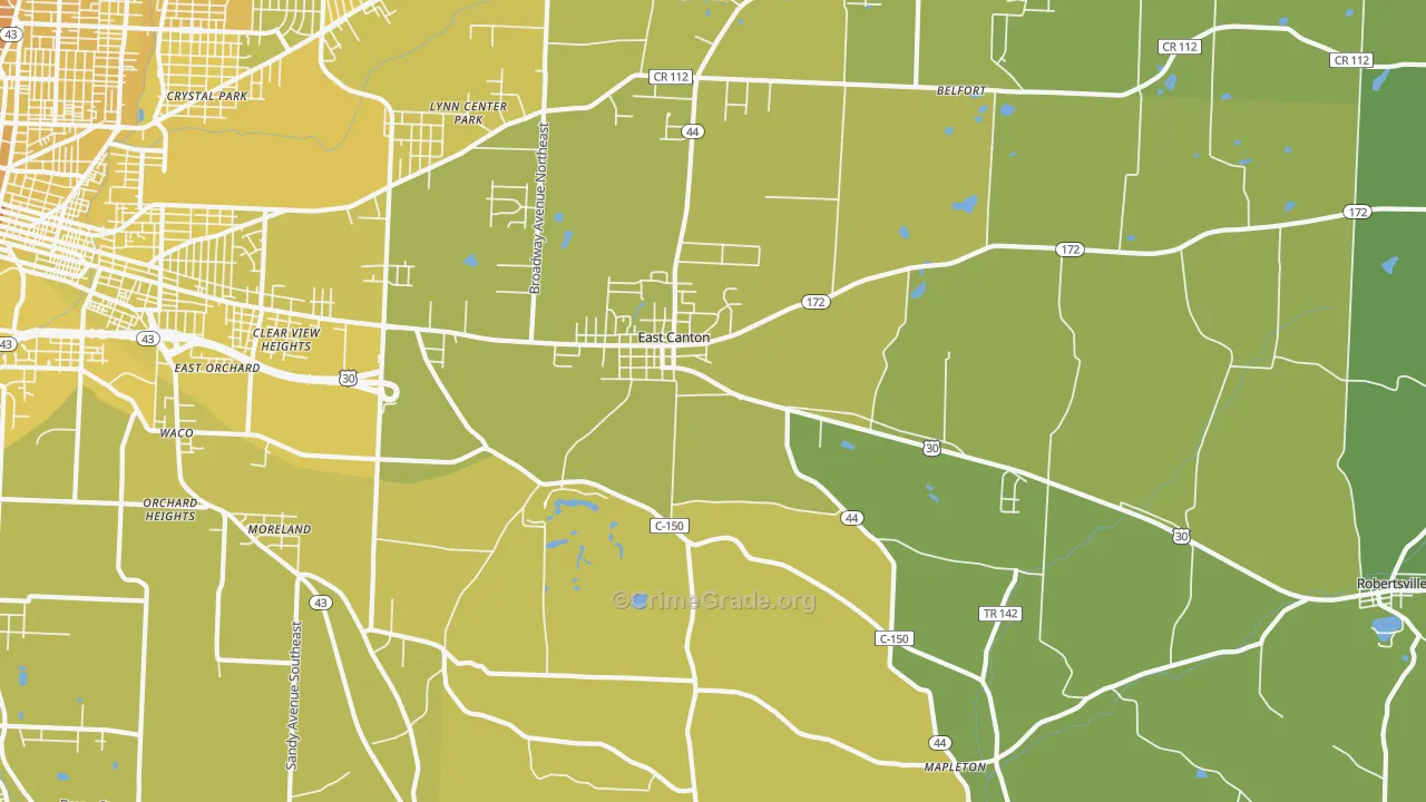 44730, OH Map of Vehicle Theft Rates