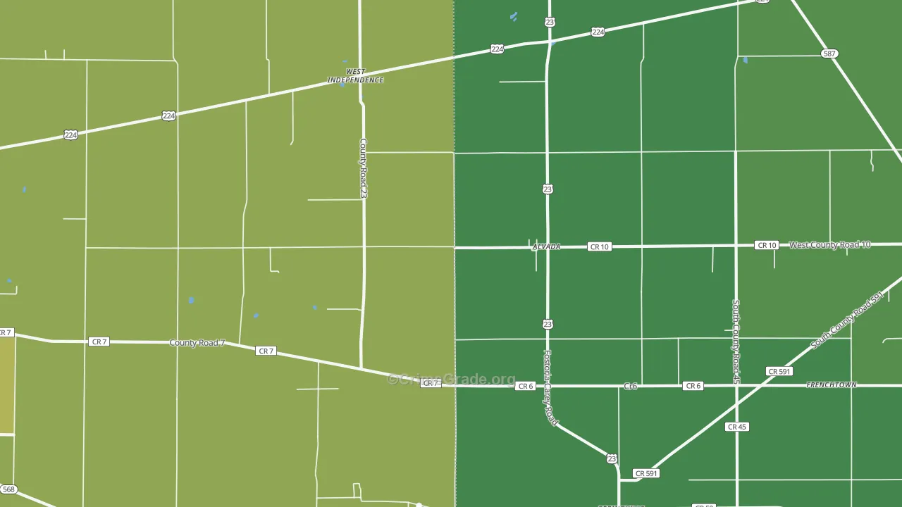 44802, OH Map of Vehicle Theft Rates