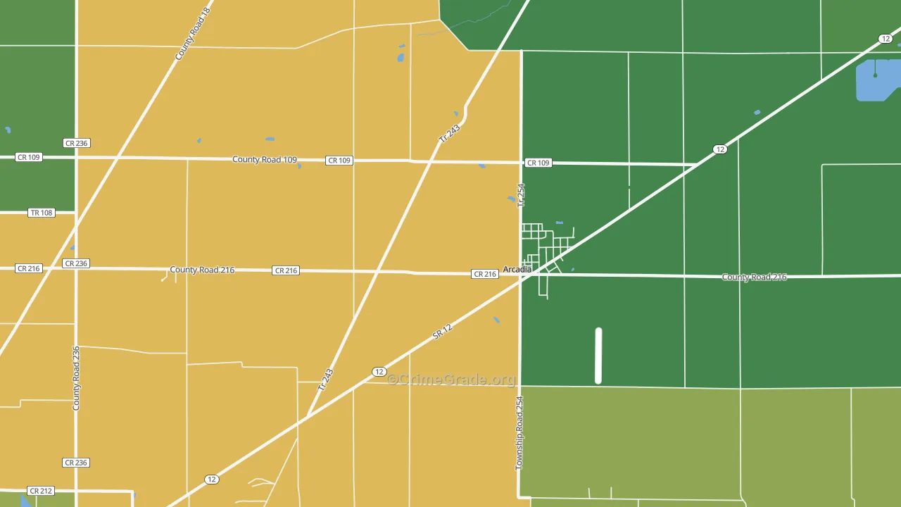 44804, OH Map of Vehicle Theft Rates