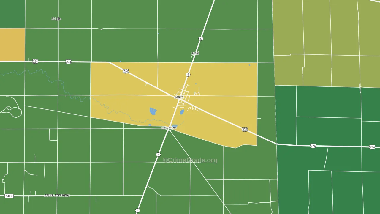 44807, OH Map of Vehicle Theft Rates