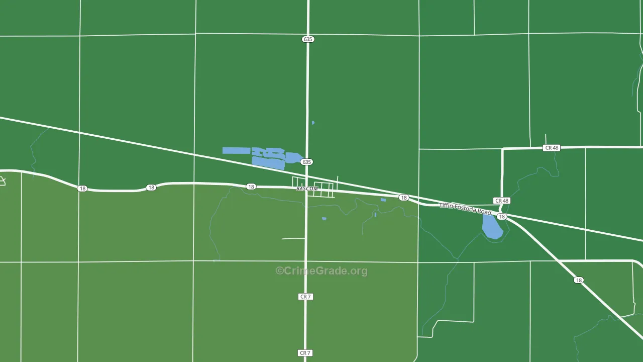 44809, OH Map of Vehicle Theft Rates