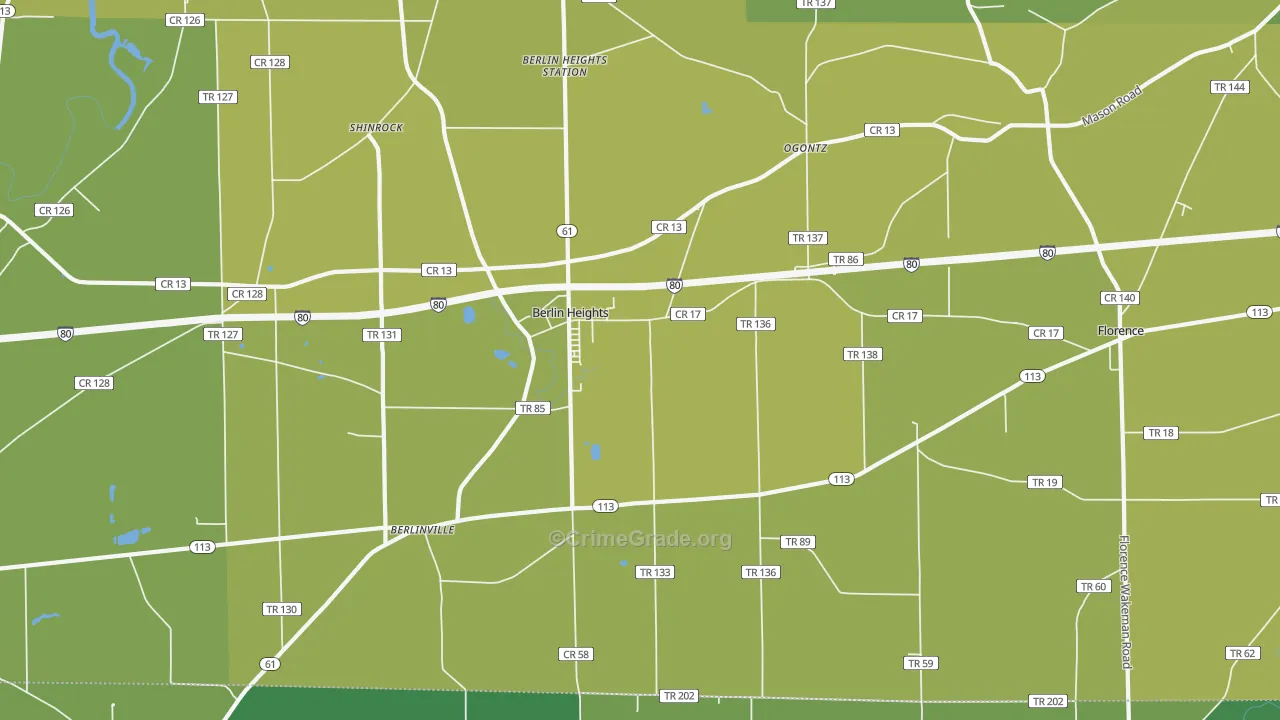44814, OH Map of Vehicle Theft Rates