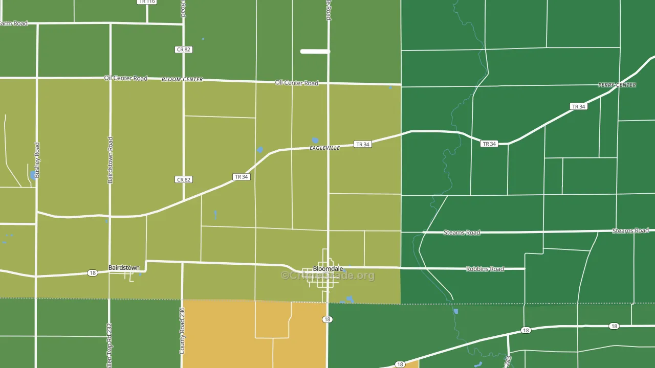 44817, OH Map of Vehicle Theft Rates