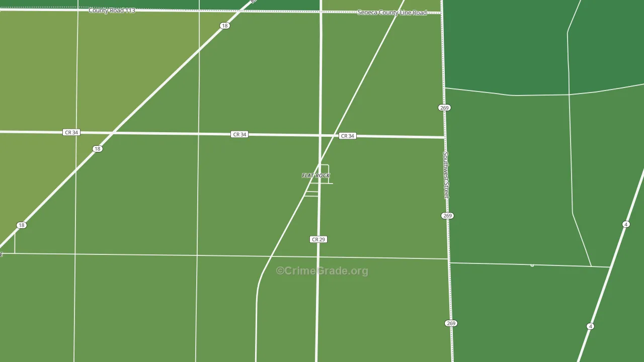 44828, OH Map of Vehicle Theft Rates