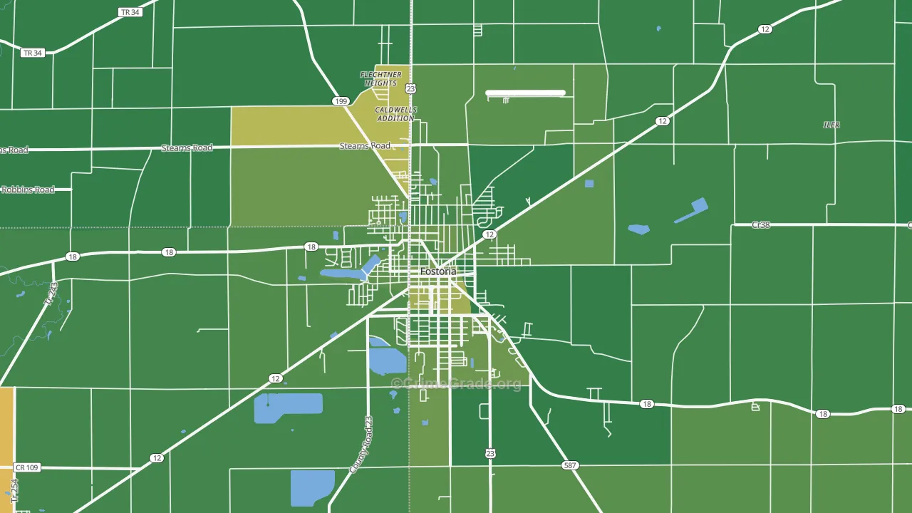 44830, OH Map of Vehicle Theft Rates