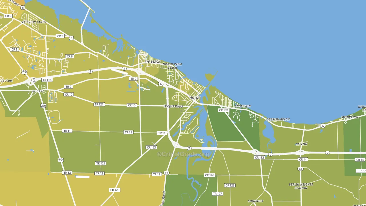 44839, OH Map of Vehicle Theft Rates