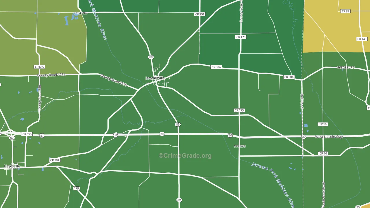 44840, OH Map of Vehicle Theft Rates