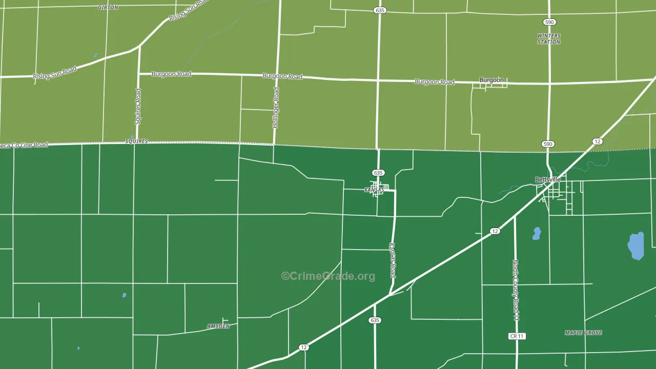 44841, OH Map of Vehicle Theft Rates
