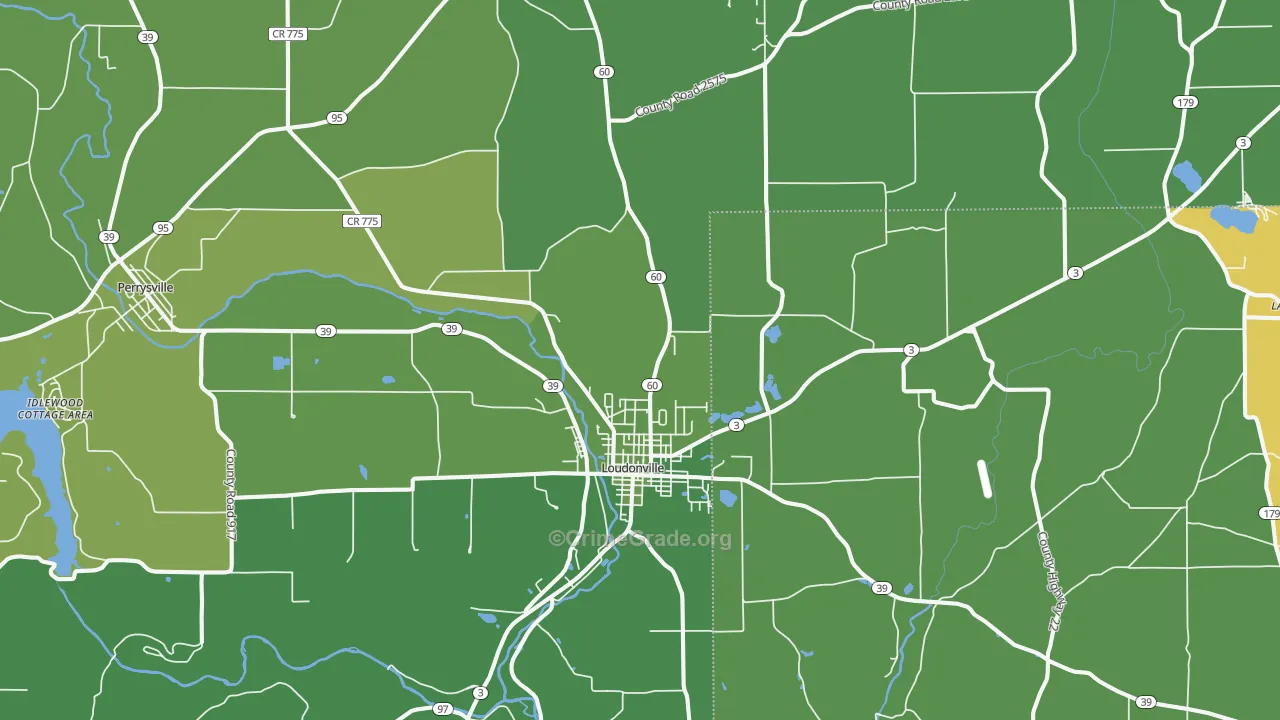 44842, OH Map of Vehicle Theft Rates