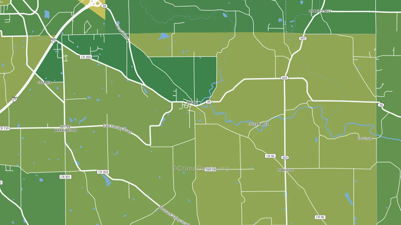 44843, OH Map of Vehicle Theft Rates