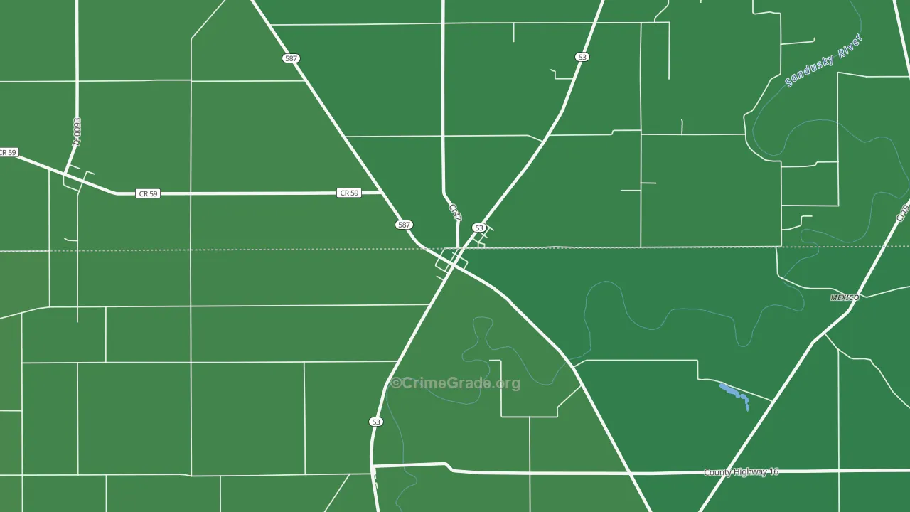 44844, OH Map of Vehicle Theft Rates