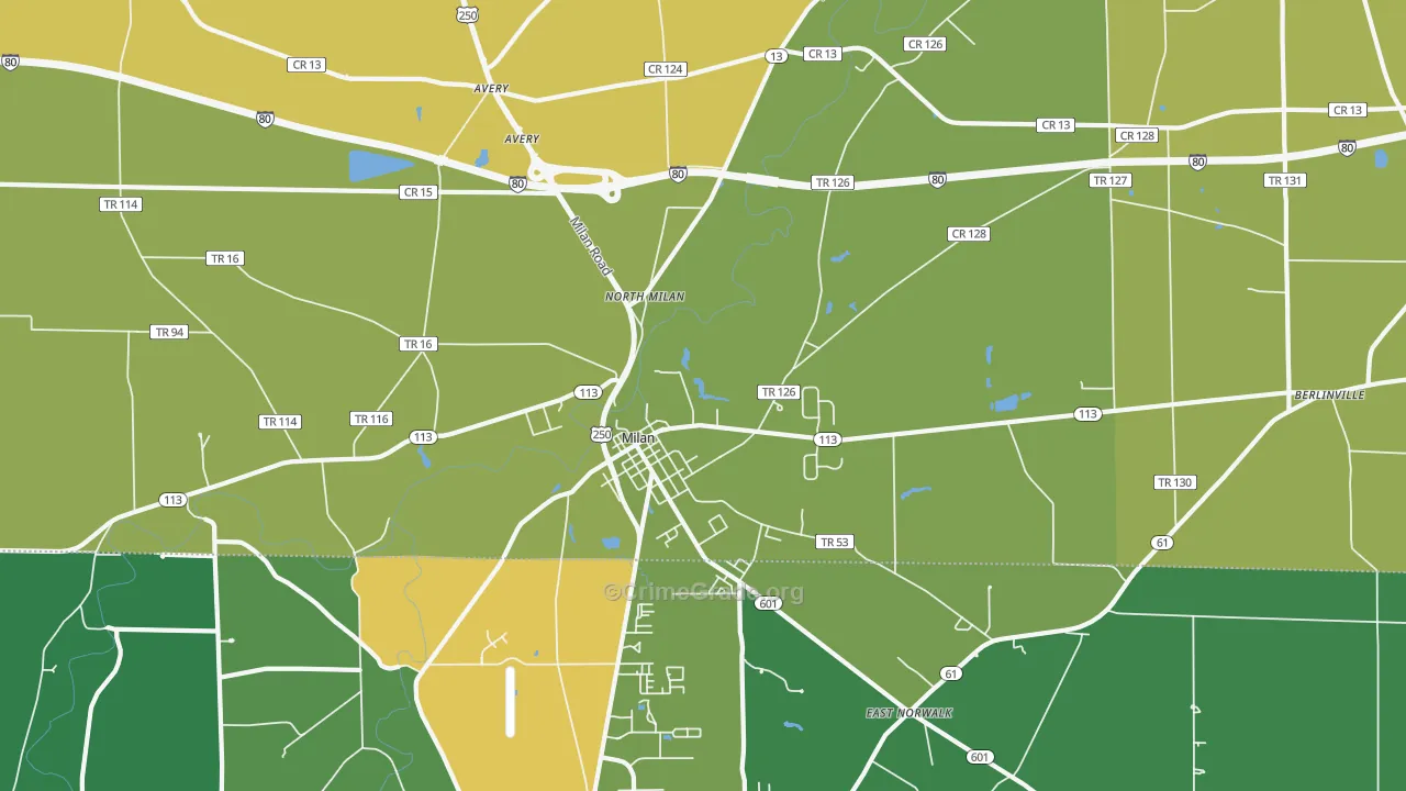44846, OH Map of Vehicle Theft Rates