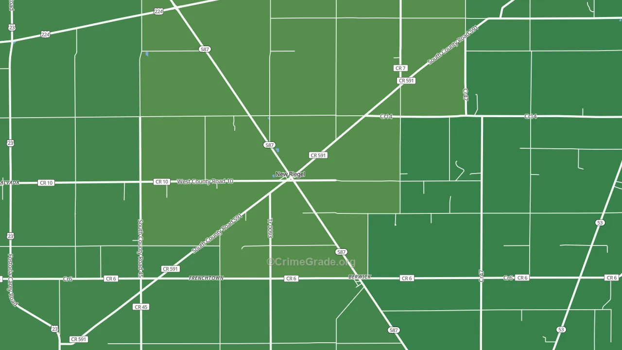 44853, OH Map of Vehicle Theft Rates